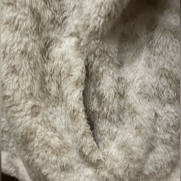 Ricki’s Medium Cream with tan spots warm & fuzzy top, cowl neck & 3/4 zipper. - Picture 2 of 7